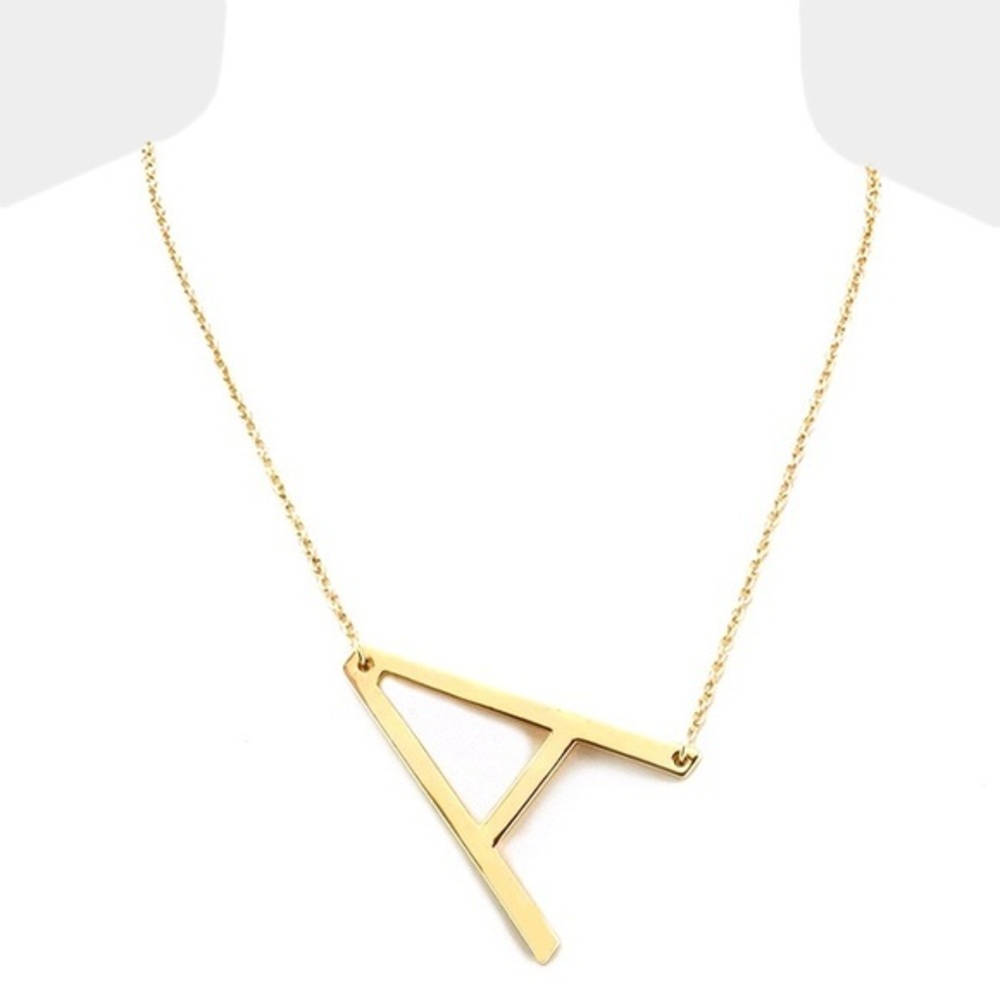 Gold monogram necklace